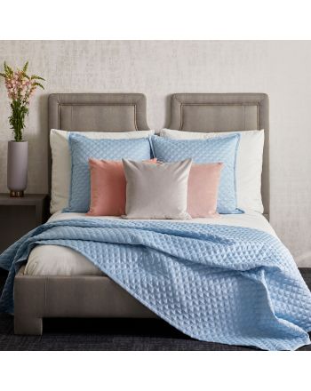 Double Diamond Coverlet Set - Sky Blue